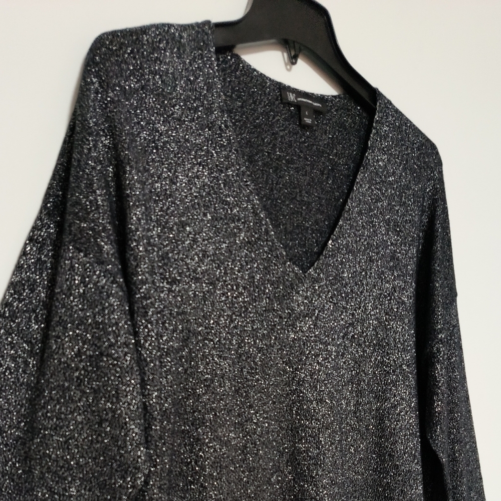 [5x$20] New I.N.C. Black Silver Metallic Sweater / Size L - Picture 11 of 11
